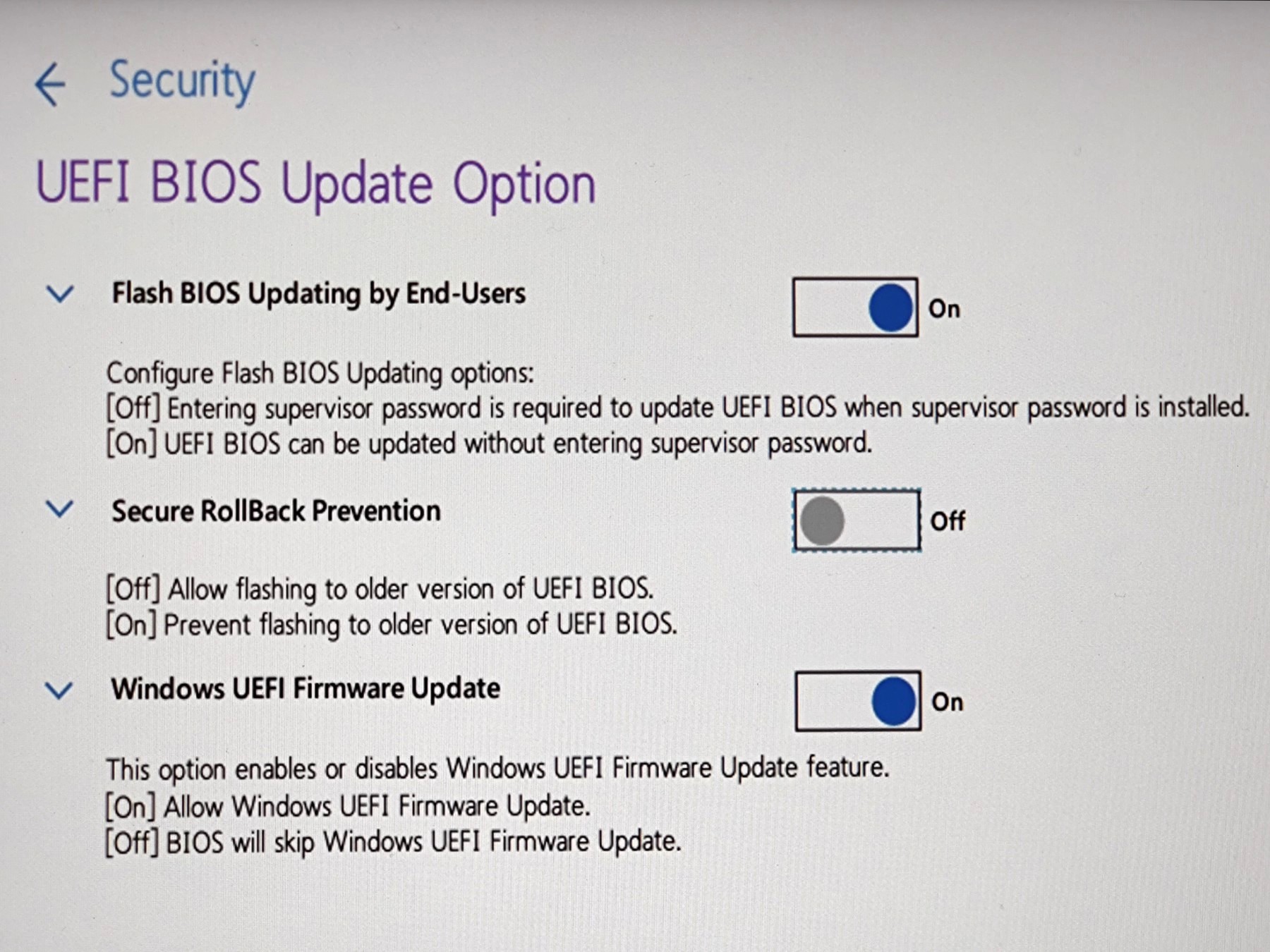 No, you can't downgrade T14 Gen 3 AMD's UEFI BIOS even when Secure